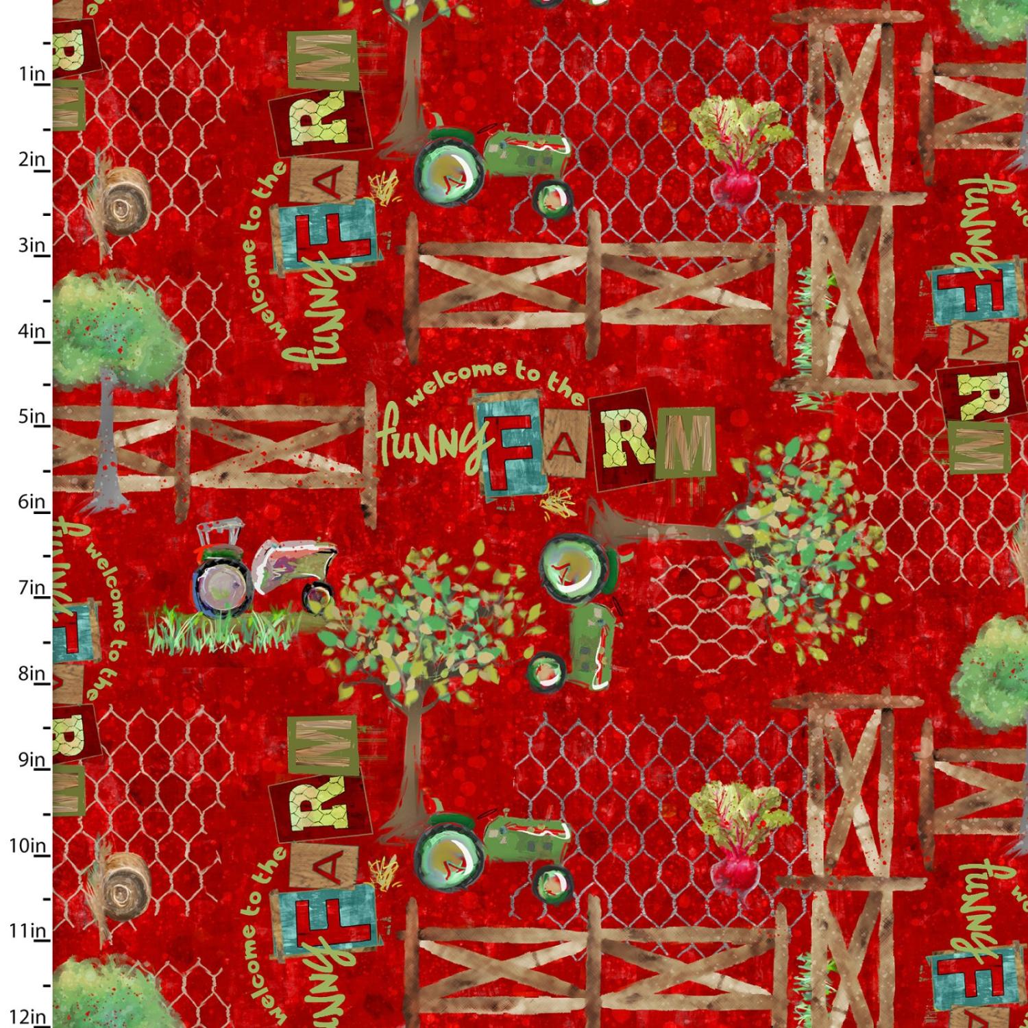 Welcome to the Funny Farm - Farm Stuff on Red – Sew Downtown